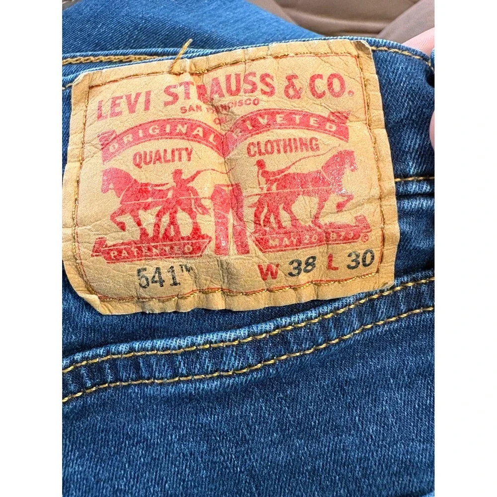 Levis 541 Athletic Taper Jeans Mens 38x30 Blue Stretch WaterLess